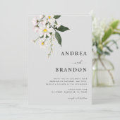 Waterverf Daisy Floral Spring All in One Wedding Kaart (Staand voorkant)