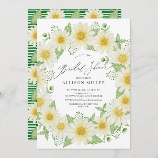 Waterverf Daisy Floral Vrijgezellenfeest Kaart (Voorkant / Achterkant)