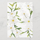 Waterverf Daisy Floral Wedding Reception Menu (Achterkant)