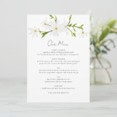 Waterverf Daisy Floral Wedding Reception Menu (Staand voorkant)