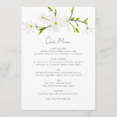 Waterverf Daisy Floral Wedding Reception Menu (Voorkant)