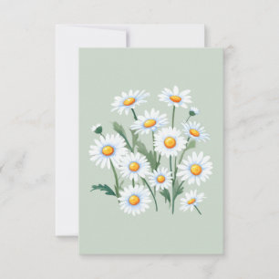 Waterverf Daisy Flowers Kaart