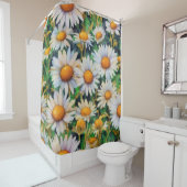 Waterverf Daisy Flowers Tuin Douchegordijn (In situ)