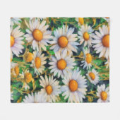 Waterverf Daisy Flowers Tuin Fleece Deken (Voorkant (Horizontaal))