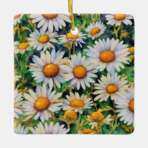 Waterverf Daisy Flowers Tuin Keramisch Ornament