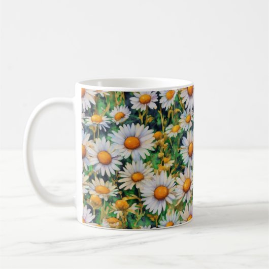 Waterverf Daisy Flowers Tuin Koffiemok (Links)