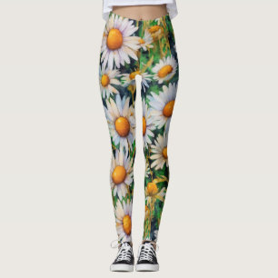 Waterverf Daisy Flowers Tuin Leggings