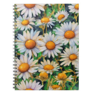 Waterverf Daisy Flowers Tuin Notitieboek