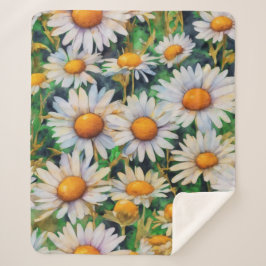 Waterverf Daisy Flowers Tuin Sherpa Deken