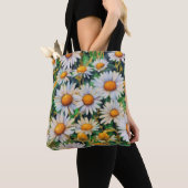 Waterverf Daisy Flowers Tuin Tote Bag (Dichtbij)