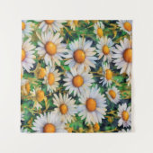 Waterverf Daisy Flowers Tuin Wandkleed (Voorkant (horizontaal))