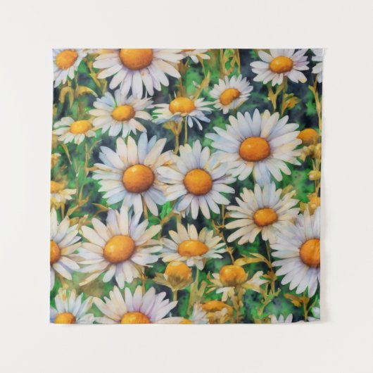 Waterverf Daisy Flowers Tuin Wandkleed (Voorkant)
