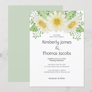 Waterverf Daisy Flowers Weddenschap Kaart