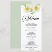 Waterverf Daisy Flowers Wedding Dinner Menu (Voorkant / Achterkant)
