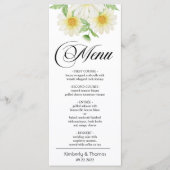 Waterverf Daisy Flowers Wedding Dinner Menu (Voorkant)