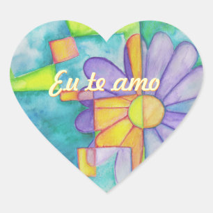 Waterverf Daisy Heart Stickers