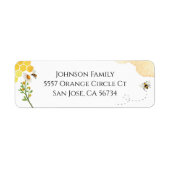 Waterverf Daisy Honey Baby shower Adres Etiket (Voorkant)