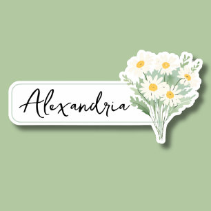 Waterverf Daisy ID Sticker