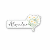 Waterverf Daisy ID Sticker (Voorkant)