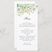 Waterverf Daisy. Kamille. Zomer bloemenbruiloft Menu (Voorkant / Achterkant)