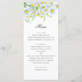 Waterverf Daisy. Kamille. Zomer bloemenbruiloft Menu (Voorkant)