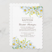 Waterverf Daisy. Landelijke bloemen. Bloemendoop Kaart (Voorkant / Achterkant)