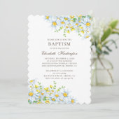 Waterverf Daisy. Landelijke bloemen. Bloemendoop Kaart (Staand voorkant)