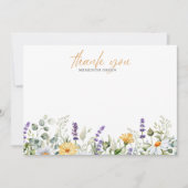 Waterverf Daisy Lavender DANK U heeft nota genomen Notitiekaartje (Voorkant)