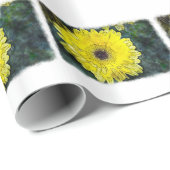 Waterverf Daisy op wit Cadeaupapier (Rol Hoek)