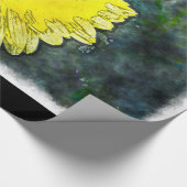 Waterverf Daisy op wit groot Cadeaupapier (Hoek)