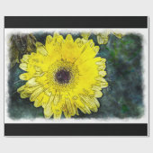 Waterverf Daisy op wit groot Cadeaupapier (Vlak)