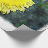 Waterverf Daisy op wit groot Cadeaupapier (Hoek)