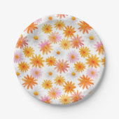 Waterverf Daisy Pattern Pastel Baby shower Papieren Bordje (Voorkant)