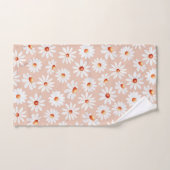 Waterverf Daisy Pattern roze Blush Background Bad Handdoek (Handdoek)