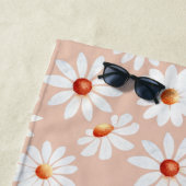 Waterverf Daisy Pattern roze Blush Background Strandlaken (In situ)