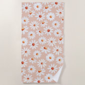 Waterverf Daisy Pattern roze Blush Background Strandlaken (Voorkant)