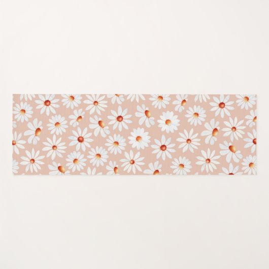 Waterverf Daisy Pattern roze Blush Background Yogamat (Voorkant (horizontaal))