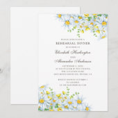 Waterverf daisy repetitie diner. kamille kaart (Voorkant / Achterkant)