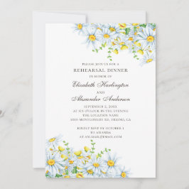 Waterverf daisy repetitie diner. kamille kaart