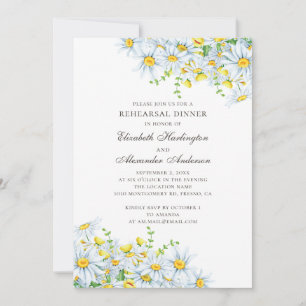 Waterverf daisy repetitie diner. kamille kaart