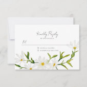 Waterverf Daisy RSVP Floral Wedding Reply Kaart (Voorkant)