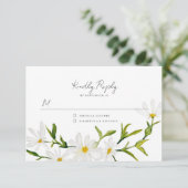 Waterverf Daisy RSVP Floral Wedding Reply Kaart (Staand voorkant)
