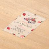 Waterverf Daisy Strawberry Truck Baby shower Acryl Uitnodigingen