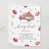 Waterverf Daisy Strawberry Truck Baby shower Kaart (Voorkant)