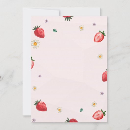 Waterverf Daisy Strawberry Truck Baby shower Kaart (Achterkant)