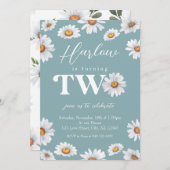 Waterverf Daisy Two Girl's 2e verjaardag Kaart (Voorkant / Achterkant)