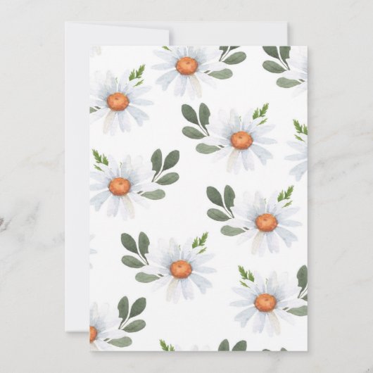 Waterverf Daisy Two Girl's 2e verjaardag Kaart (Achterkant)