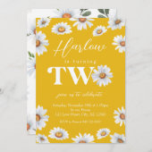 Waterverf Daisy Two Girl's 2e verjaardag Kaart (Voorkant / Achterkant)