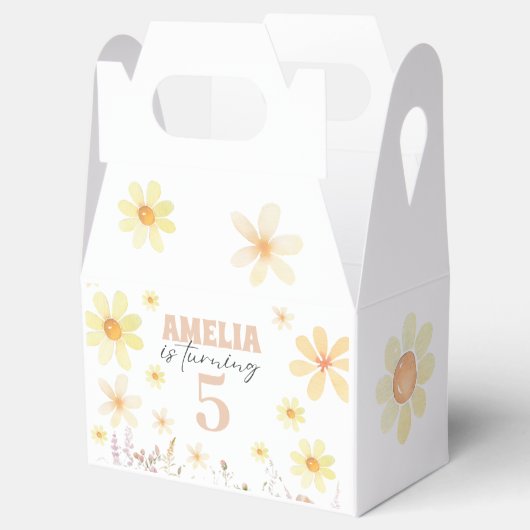 Waterverf Daisy Verjaardag Bedankdoosjes (Geopend)