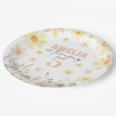 Waterverf Daisy Verjaardag Papieren Bordje (Gekanteld)